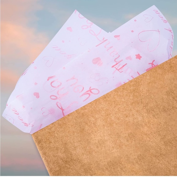 100 Pink Thank You Tissue Paper Sheets, 14x20 PRICE IS FIRM - Picture 5 of 8